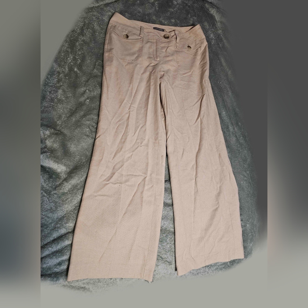 Ann Taylor Wide-Leg Pants in Light Taupe